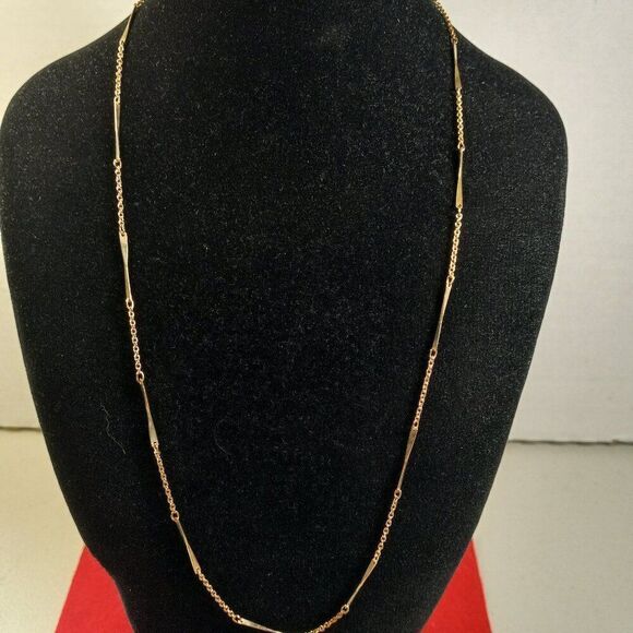 Vintage Avon Gold tone Metal Chain and Bar Necklace Cottagecore Granny… - Picture 1 of 6